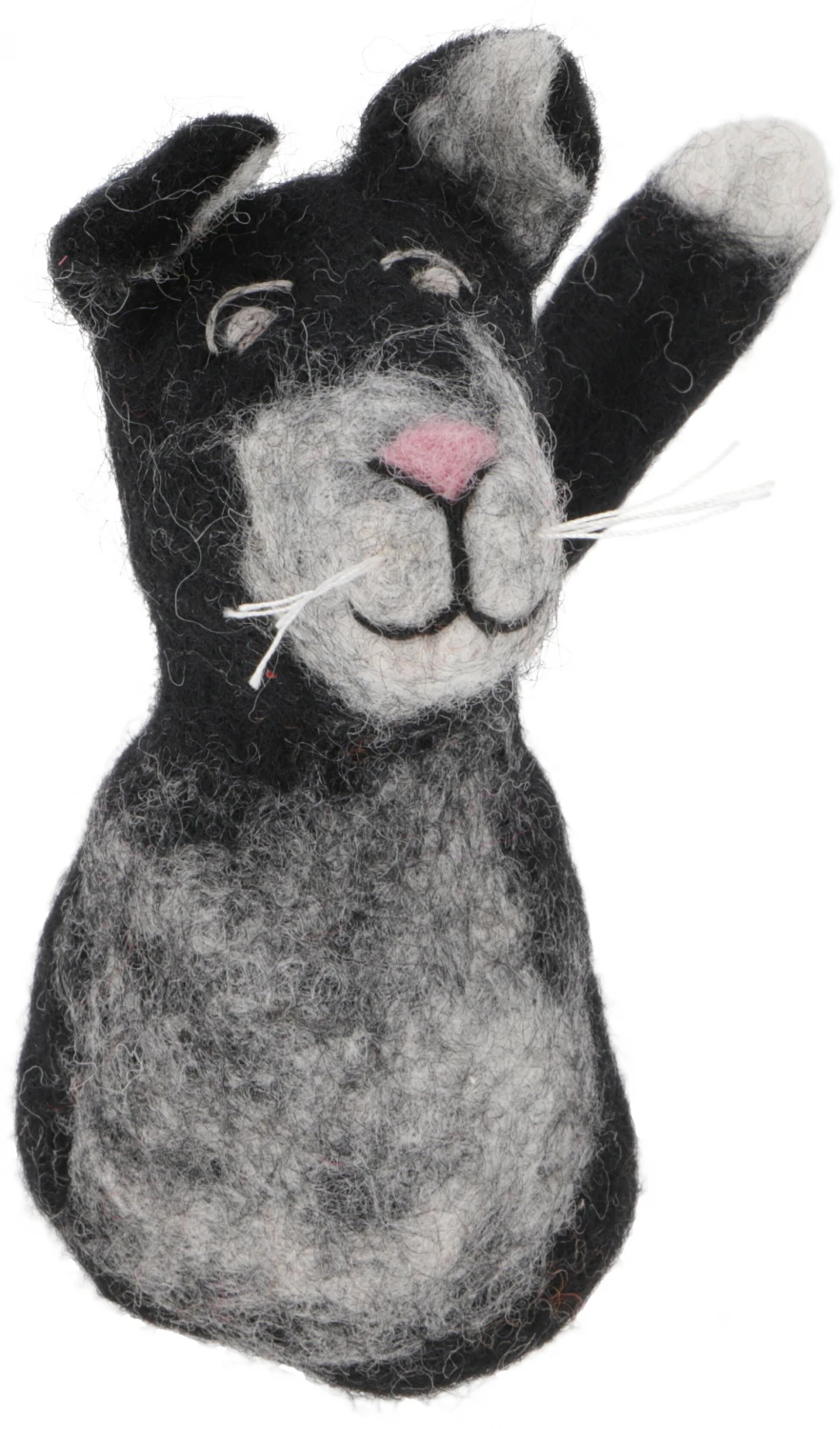 Filz Eierwärmer, Handgemachter Filzdekoration Aus Nepal, Filztier - Katze Schwarz - 15x6x6 Cm 2 Filz Eierwärmer, Handgemachter Filzdekoration Aus Nepal, Filztier - Katze Schwarz - 15x6x6 Cm – Bild 2