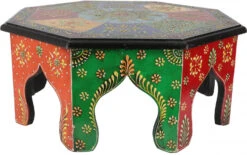 Bemalter Kleiner Tisch, Minitisch, Blumenbank- Ø 35cm