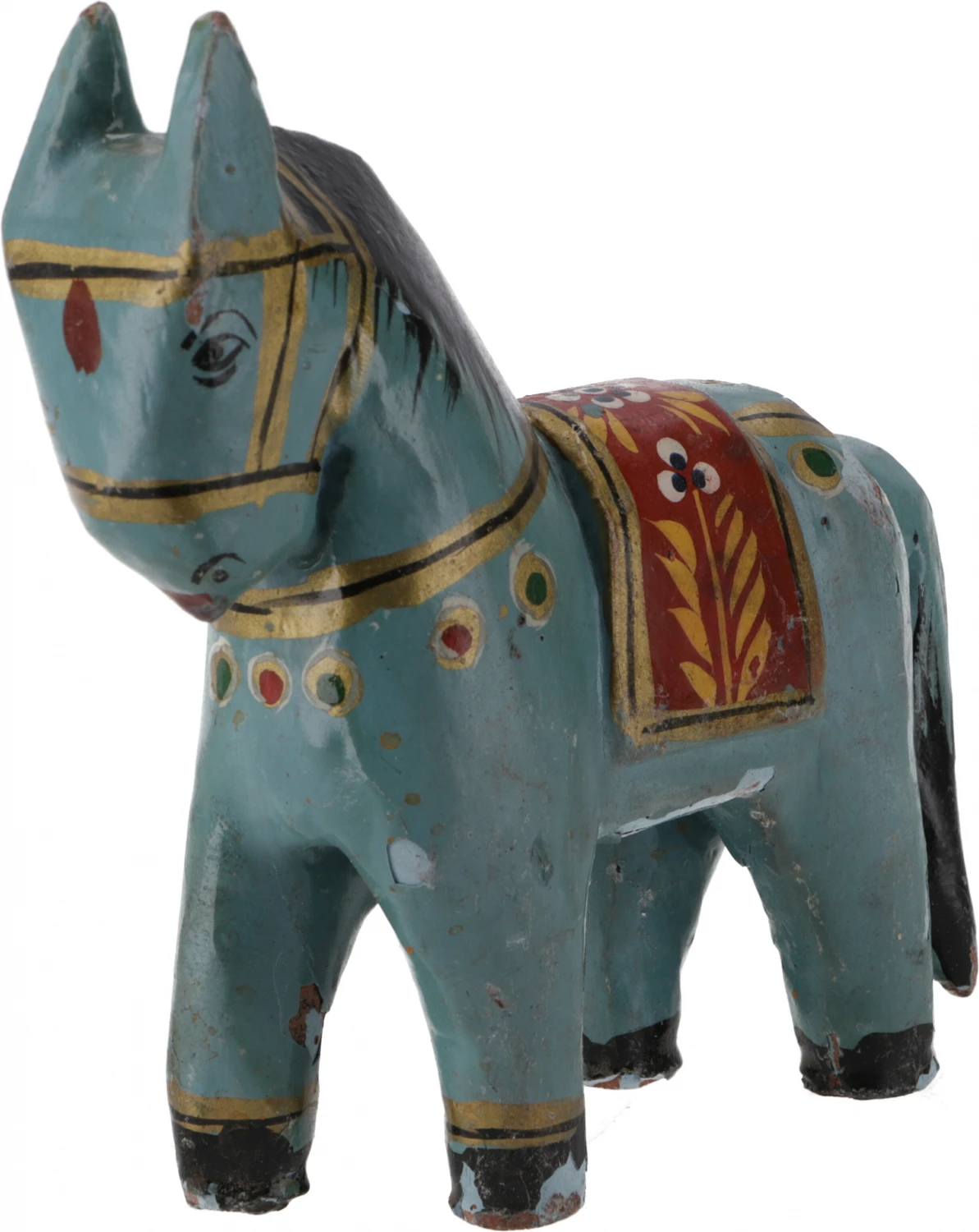 Deko Pferd, Im Antik- Look Bemalt, Holzpferdchen - Blau - 10x12x4 Cm 2 Deko Pferd, Im Antik- Look Bemalt, Holzpferdchen - Blau - 10x12x4 Cm – Bild 2