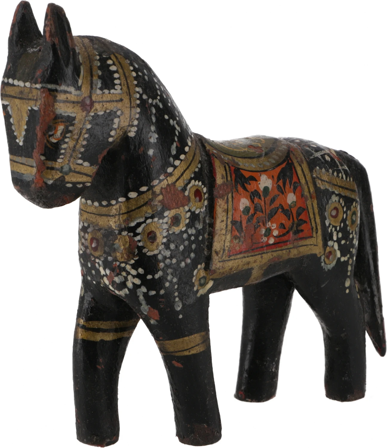 Deko Pferd, Im Antik- Look Bemalt, Holzpferdchen - Schwarz - 10x12x4 Cm 2 Deko Pferd, Im Antik- Look Bemalt, Holzpferdchen - Schwarz - 10x12x4 Cm – Bild 2