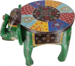 Vintage Hocker, Blumenbank In Elefantenform - Grün - 37x57x36 Cm -Deko Haus Store 02 21 elefanten hocker 19