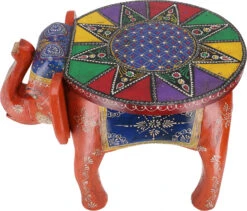 Vintage Hocker, Blumenbank In Elefantenform - Orange - 37x57x36 Cm -Deko Haus Store 02 21 elefanten hocker 20