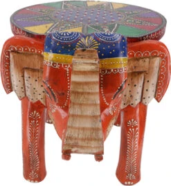 Vintage Hocker, Blumenbank In Elefantenform - Orange - 37x57x36 Cm -Deko Haus Store 02 21 elefanten hocker 23