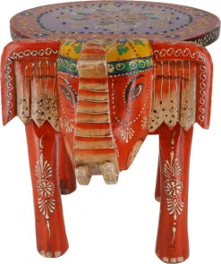 Vintage Hocker, Blumenbank In Elefantenform - Orange - 30x40x30 Cm -Deko Haus Store 02 21 elefanten hocker 6