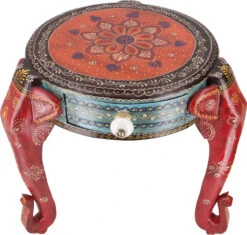 Elefant Kaffeetisch, Couchtisch Mit Schublade - 46x45x45 Cm -Deko Haus Store 02 21 elefanten tisch 3