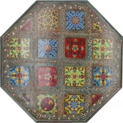 Bemalter Kleiner Tisch Mit Fliesenmosaik - Blau Ø 30 Cm -Deko Haus Store 02 21 kaffetisch bemalt 2