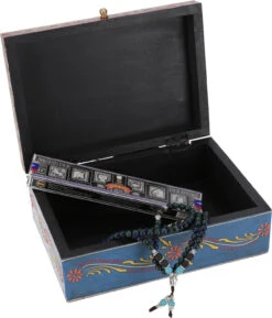 Verzierte Schatztruhe, Orientalische Holzschachtel, Schmuck Dose - Größe L - 10x25x18 Cm -Deko Haus Store 02 21 kaffetisch bemalt 25