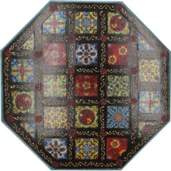 Bemalter Kleiner Tisch Mit Fliesenmosaik - Rot Ø 36 Cm -Deko Haus Store 02 21 kaffetisch bemalt 4