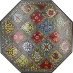 Bemalter Kleiner Tisch Mit Fliesenmosaik - Blau Ø 36 Cm -Deko Haus Store 02 21 kaffetisch bemalt 5