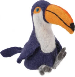 Filz Eierwärmer, Handgemachter Filzdekoration Aus Nepal, Filztier - Tukan - 13x8x8 Cm