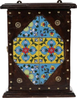 Schlüsselkasten Mit Fliesenornament - Design 6 - 27x21x8 Cm -Deko Haus Store 02 21 schluessenkasten fliesen 11