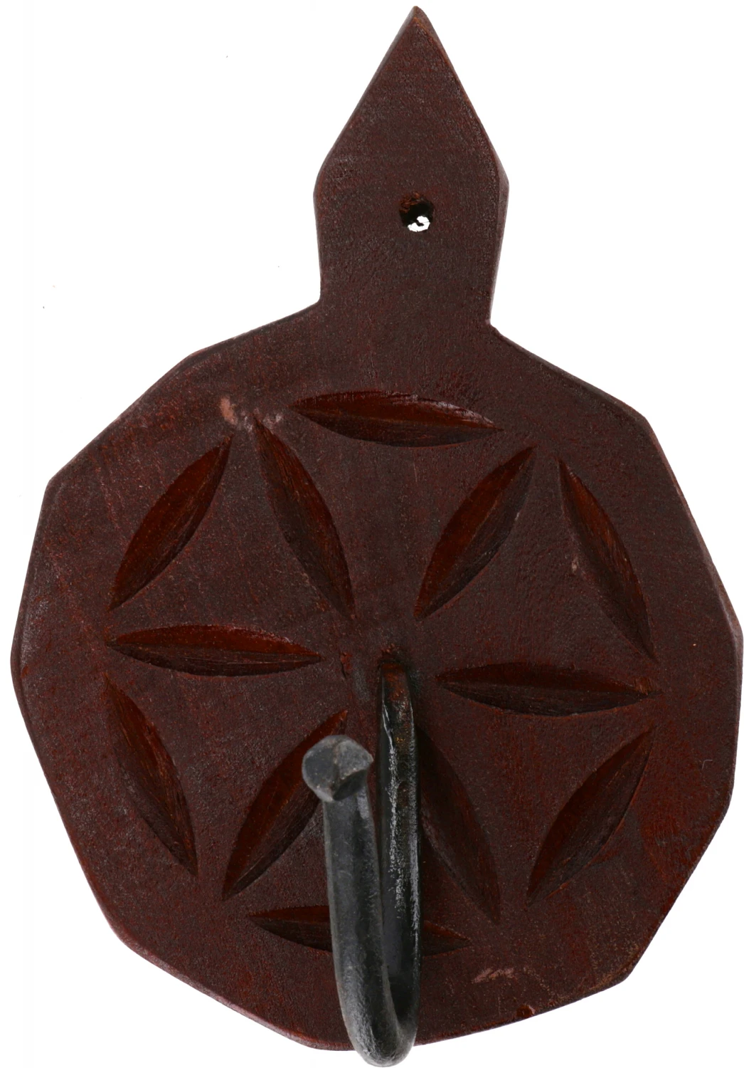 Indischer Runder Wandhaken Aus Holz, Schlüsselbrett, Kleiderhaken - Modell 1 - 18x13x10 Cm Ø10 Cm 2 Indischer Runder Wandhaken Aus Holz, Schlüsselbrett, Kleiderhaken - Modell 1 - 18x13x10 Cm Ø10 Cm – Bild 2