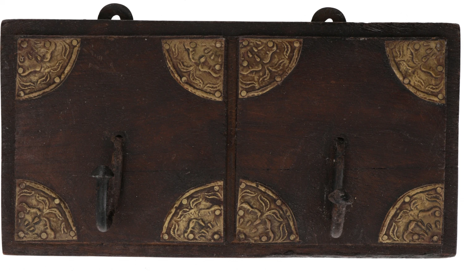 Doppel Garderobenhaken, Holz Kleiderhaken Im Kolonialstil - Design 1 - 11x20x5 Cm 2 Doppel Garderobenhaken, Holz Kleiderhaken Im Kolonialstil - Design 1 - 11x20x5 Cm – Bild 2