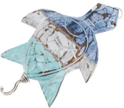 Maritimer Holz Kleiderhaken, Wandhaken - Schildkröte 2 - 20x14x2 Cm