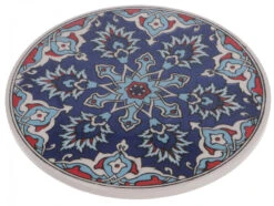 Orientalischer Keramikuntersetzer, Runder Untersetzer Mit Mandala Motiv - Muster 7 - 1x16x16 Cm Ø16 Cm