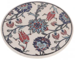 Orientalischer Keramikuntersetzer, Runder Untersetzer Mit Mandala Motiv - Muster 8 - 1x16x16 Cm Ø16 Cm