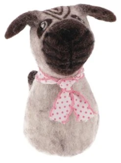 Filz Eierwärmer, Handgemachter Filzdekoration Aus Nepal, Filztier - Bulldogge