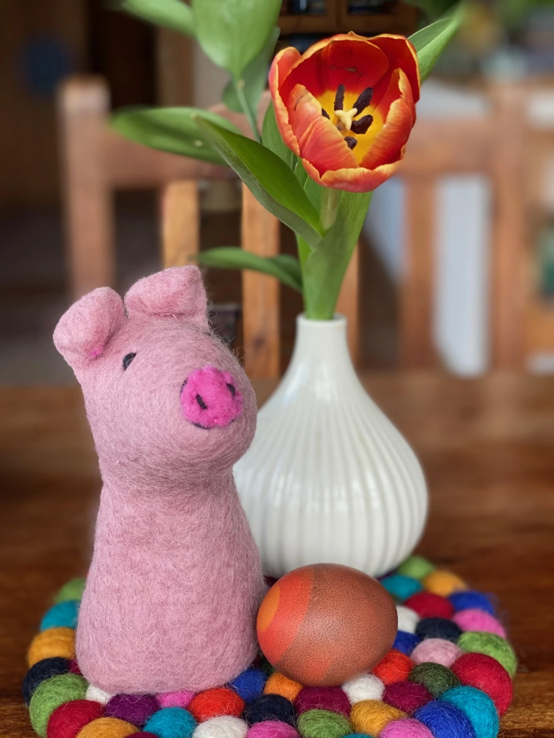 Filz Eierwärmer, Handgemachter Eierwärmer Aus Nepal, Filztier - Schweinchen 2 Filz Eierwärmer, Handgemachter Eierwärmer Aus Nepal, Filztier - Schweinchen – Bild 2