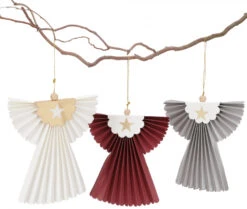 3er Set Origami Weihnachtsschmuck, Weinachts Deko, Fensterdeko - Engel 20cm