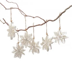 6er Set Weihnachtsschmuck, Weinachts Deko, Fensterdeko - Stern - 10x10x1 Cm