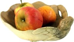 Geschnitzte Holzschale, Obstschale - M2 Schildkröte - 9x29x23 Cm