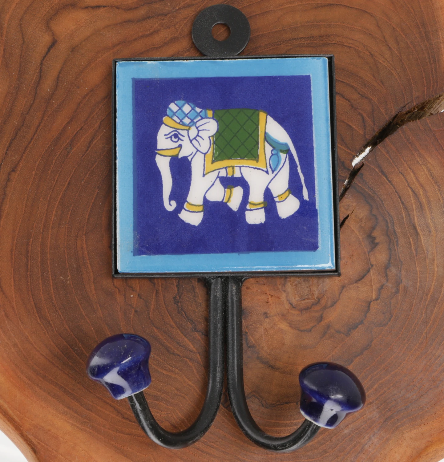 Doppelwandhaken, Garderobenhaken Mit Handgefertigter Keramik Fliese - Modell 9 - 15x10x5,5 Cm 2 Doppelwandhaken, Garderobenhaken Mit Handgefertigter Keramik Fliese - Modell 9 - 15x10x5,5 Cm – Bild 2