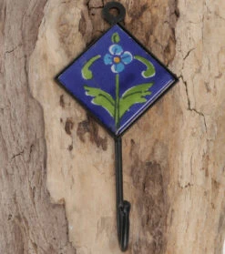 Wandhaken, Garderobenhaken Mit Handgefertigter Fliese, Kleiderhaken (4*4 Cm - Modell 5 -Deko Haus Store 10392 11 2133 1359papier nepal 68