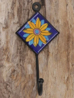 Wandhaken, Garderobenhaken Mit Handgefertigter Fliese, Kleiderhaken (4*4 Cm - Modell 2 -Deko Haus Store 10397 11 21 wandhaken antik 38