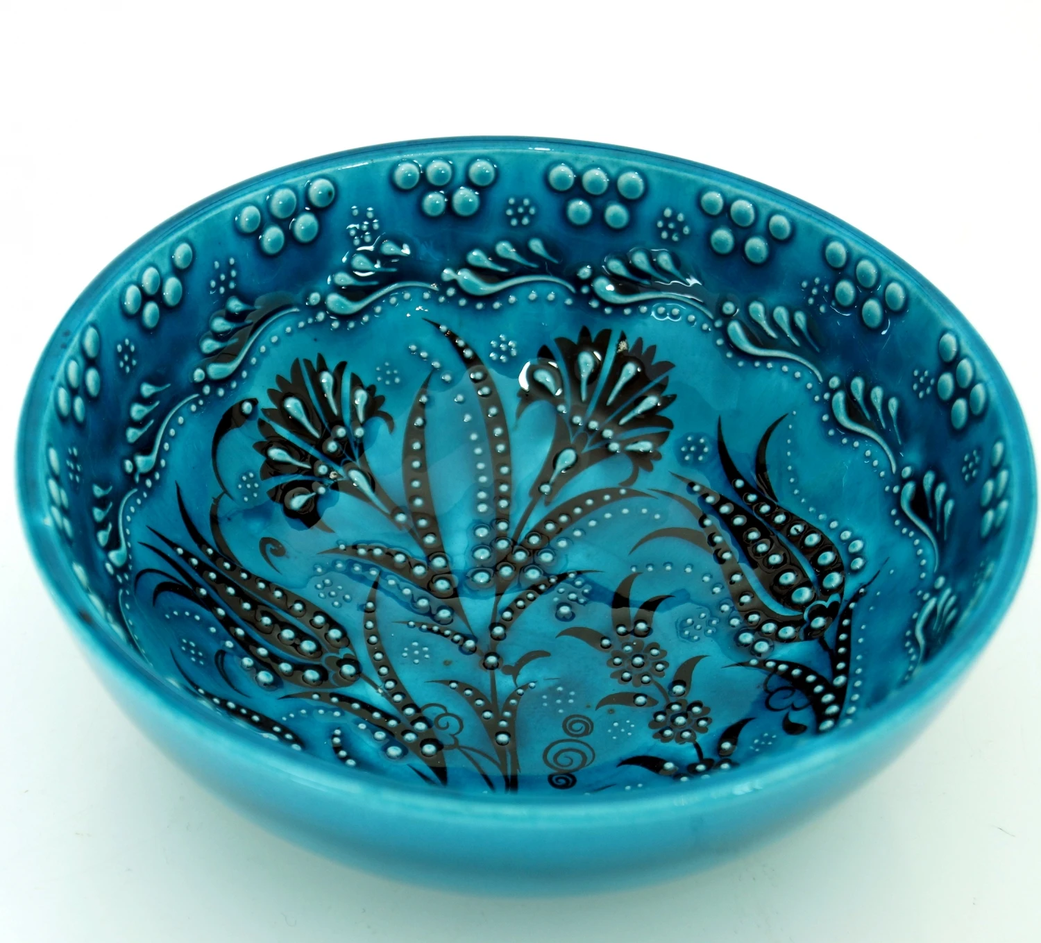 1 Stk Orientalische Schüssel, Schale, Müslischale, Handbemalt - Ø 16 Cm Türkies 2 1 Stk Orientalische Schüssel, Schale, Müslischale, Handbemalt - Ø 16 Cm Türkies – Bild 2