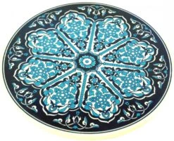 Orientalischer Keramikuntersetzer, Runder Untersetzer Mit Mandala Motiv - Muster 3 - 1x16x16 Cm Ø16 Cm