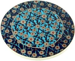 Orientalischer Keramikuntersetzer, Runder Untersetzer Mit Mandala Motiv - Muster 1 - 1x16x16 Cm Ø16 Cm