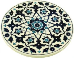 Orientalischer Keramikuntersetzer, Runder Untersetzer Mit Mandala Motiv - Muster 11 - 1 Cm Ø16 Cm
