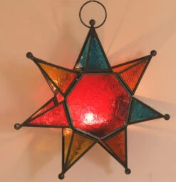 Orientalischer Glas Stern In Marrokanischem Design, Glas Laterne, Windlicht - Modell 1 - 25x25x7 Cm -Deko Haus Store 11 21 laterne mwtall 5