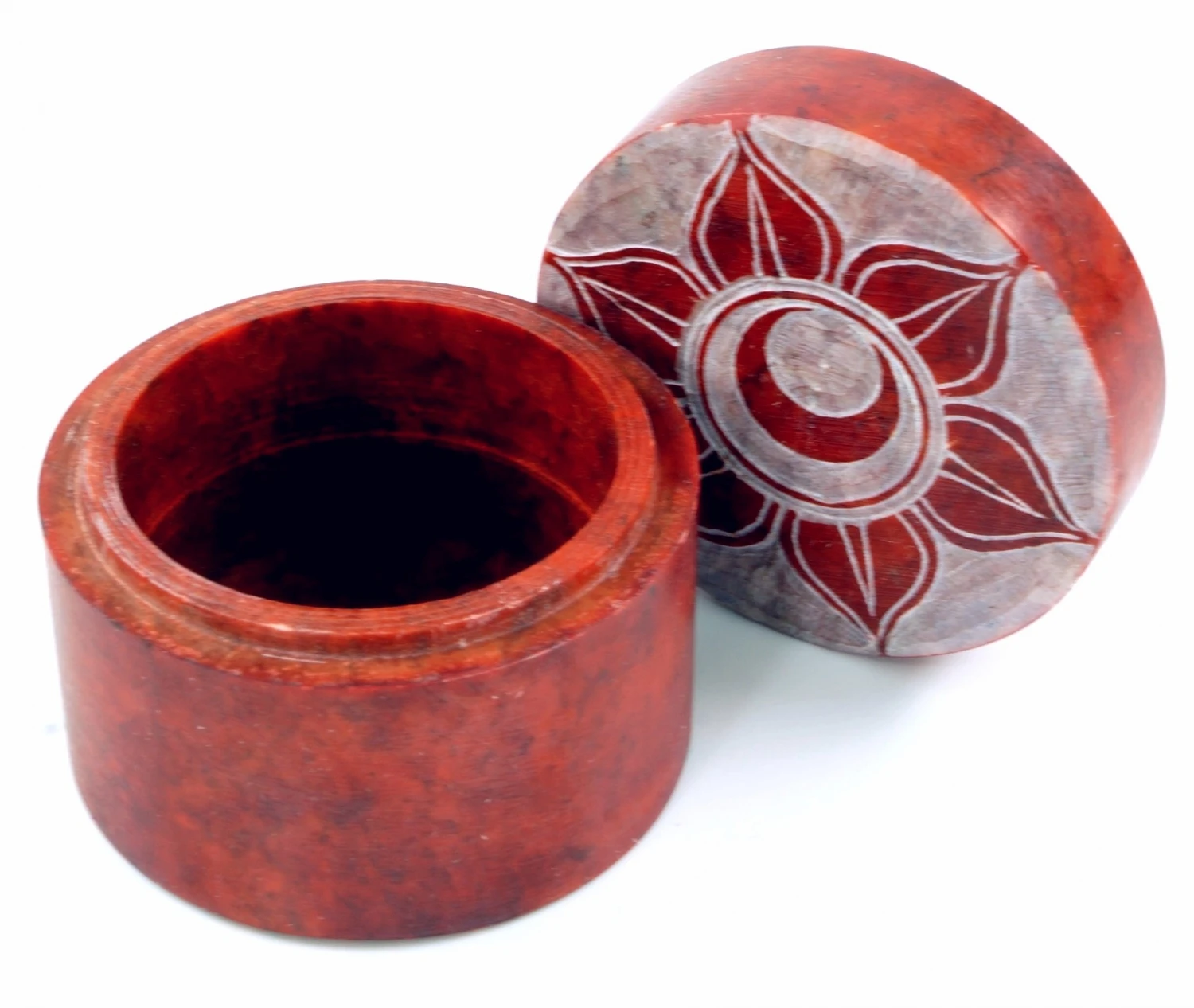 Dose Aus Speckstein, Chakra Schmuckdöschen - Svadisthana - 4x5x5 Cm Ø5 Cm 2 Dose Aus Speckstein, Chakra Schmuckdöschen - Svadisthana - 4x5x5 Cm Ø5 Cm – Bild 2