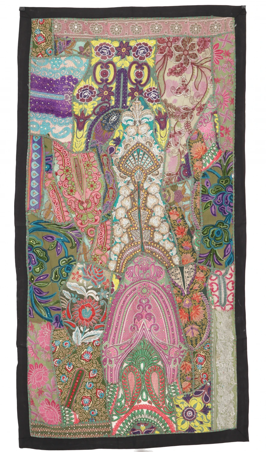 Indischer Wandteppich Patchwork Wandbehang/Tischläufer Einzelstück 125*65 Cm - Muster 14 2 Indischer Wandteppich Patchwork Wandbehang/Tischläufer Einzelstück 125*65 Cm - Muster 14 – Bild 2