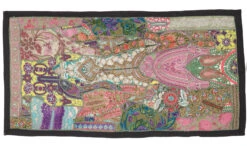 Indischer Wandteppich Patchwork Wandbehang/Tischläufer Einzelstück 125*65 Cm - Muster 14