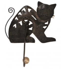 Kleiner Garderobenhaken, Metall Kleiderhaken - Katze 2 - 18x12x4,5 Cm -Deko Haus Store 14227 11 2133 1359deko m02 22 18