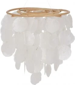 Rundes Muschel Windspiel - Weiß - 30 Cm Ø30 Cm