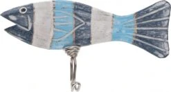 Maritimer Holz Kleiderhaken, Wandhaken - Sardine - 8x15x2 Cm