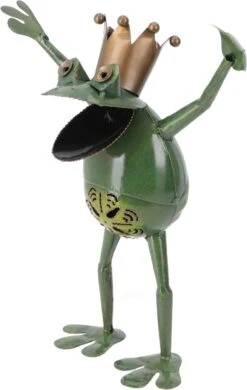 Deko Frosch Aus Metall - Design 3 - 27x25x12 Cm