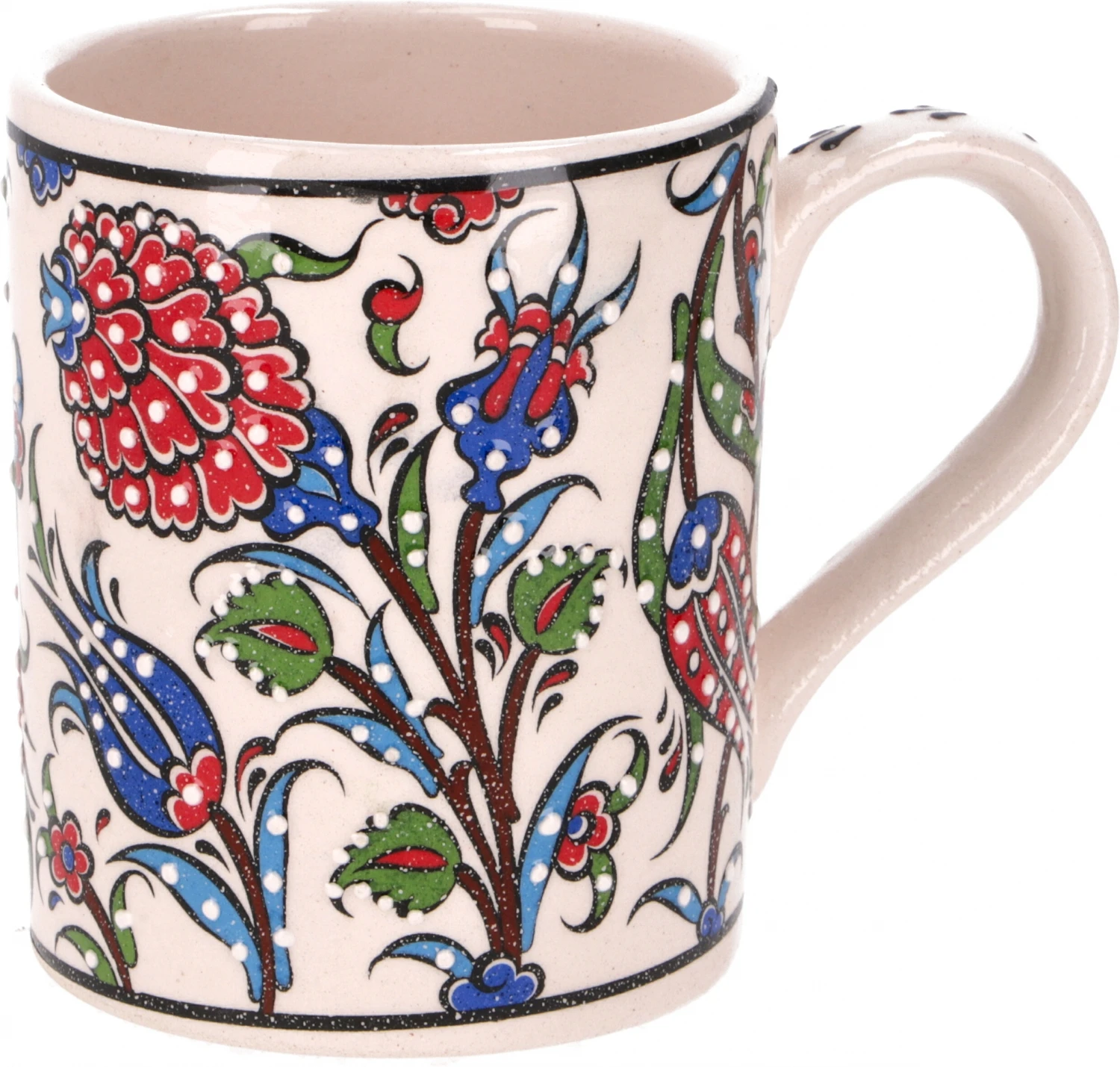 Handbemalter Türkischer Kaffeebecher, Orientalische Kaffeetasse - Weiß 1 Handbemalter Türkischer Kaffeebecher, Orientalische Kaffeetasse - Weiß