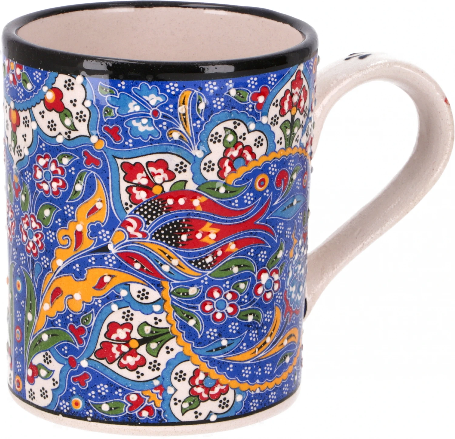 Handbemalter Türkischer Kaffeebecher, Orientalische Kaffeetasse - Blau - 9x8x8 Cm 1 Handbemalter Türkischer Kaffeebecher, Orientalische Kaffeetasse - Blau - 9x8x8 Cm