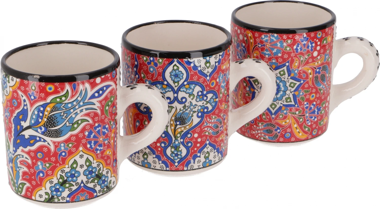 Handbemalter Türkischer Kaffeebecher, Orientalische Kaffeetasse - Rot - 9x8x8 Cm 2 Handbemalter Türkischer Kaffeebecher, Orientalische Kaffeetasse - Rot - 9x8x8 Cm – Bild 2