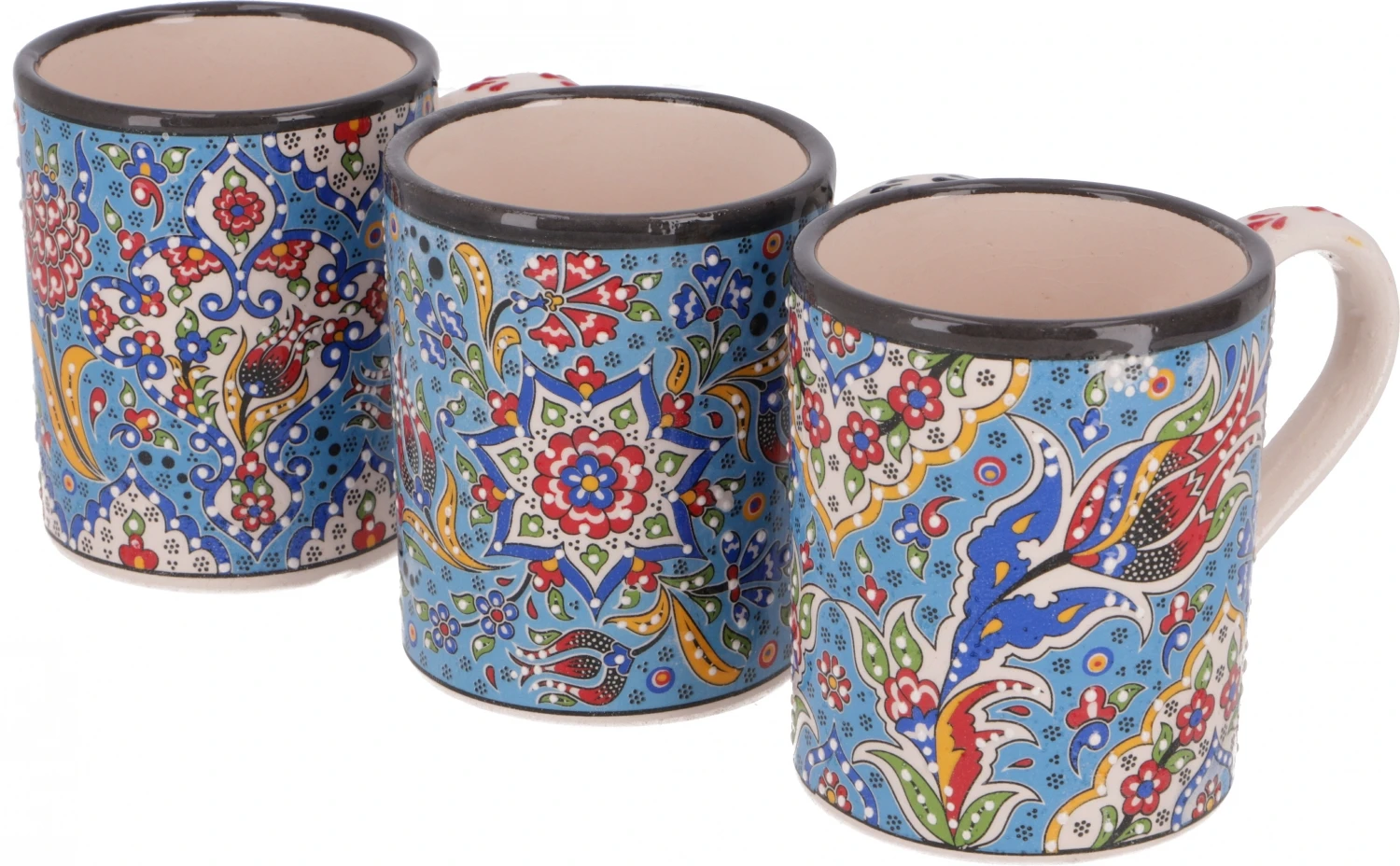 Handbemalter Türkischer Kaffeebecher, Orientalische Kaffeetasse - Hellblau 2 Handbemalter Türkischer Kaffeebecher, Orientalische Kaffeetasse - Hellblau – Bild 2