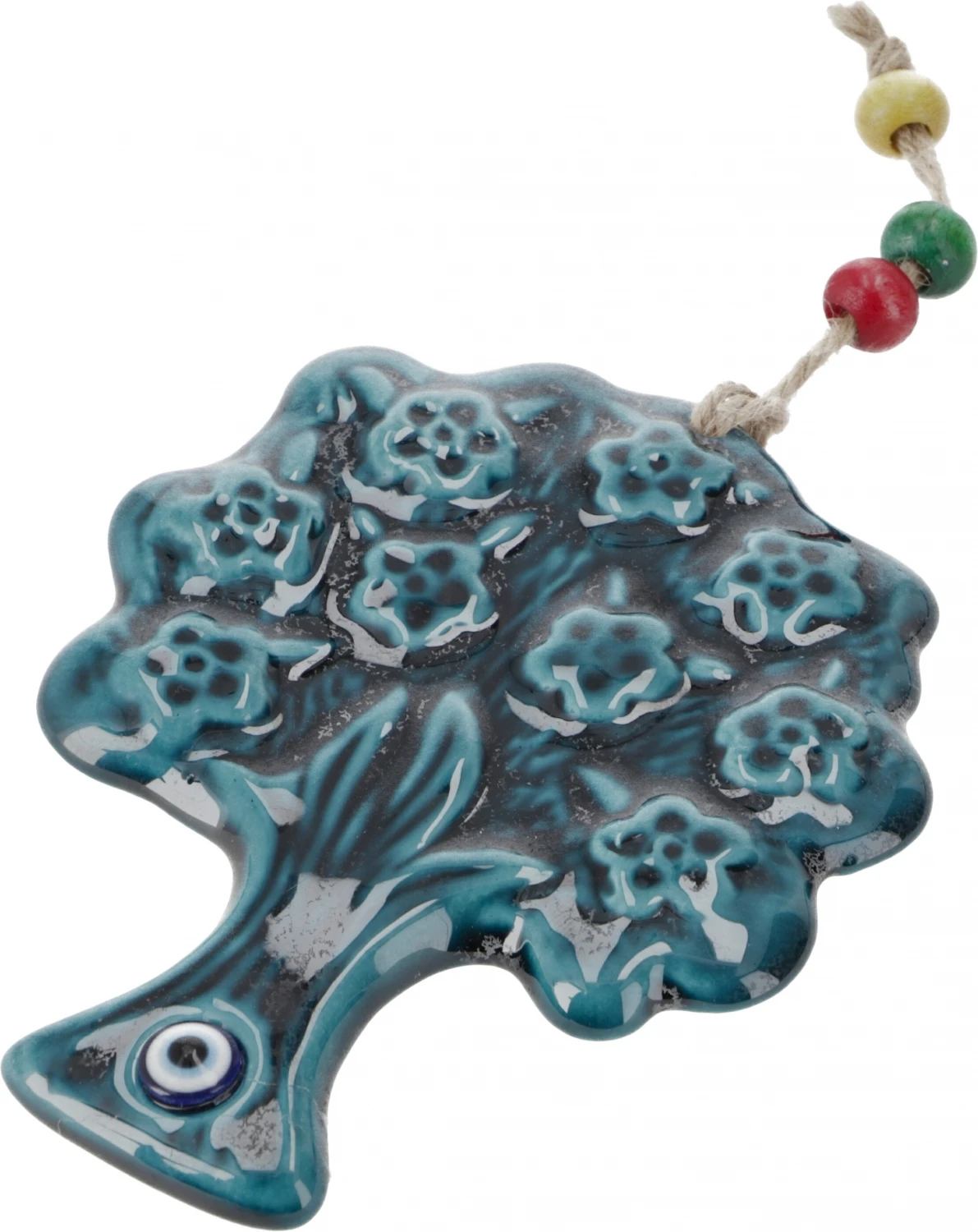 Keramik Baum Mit Schutzauge, Boho Wandschmuck - Baum Des Lebens - 11x9x0,5 Cm 1 Keramik Baum Mit Schutzauge, Boho Wandschmuck - Baum Des Lebens - 11x9x0,5 Cm