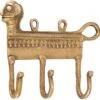 Filigran Verzierter 3`er Messing Wandhaken, Wandgarderobe, Schlüsselhalter Mit Gravur - Tribal / Messing - 11x13x3,5 Cm