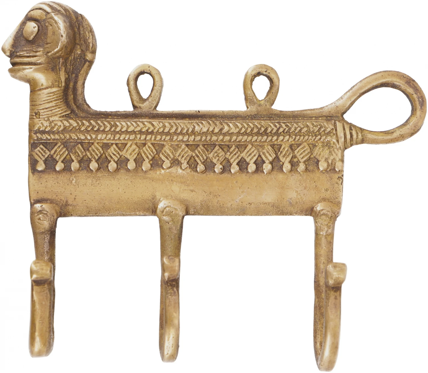 Filigran Verzierter 3`er Messing Wandhaken, Wandgarderobe, Schlüsselhalter Mit Gravur - Tribal / Messing - 11x13x3,5 Cm 2 Filigran Verzierter 3`er Messing Wandhaken, Wandgarderobe, Schlüsselhalter Mit Gravur - Tribal / Messing - 11x13x3,5 Cm – Bild 2