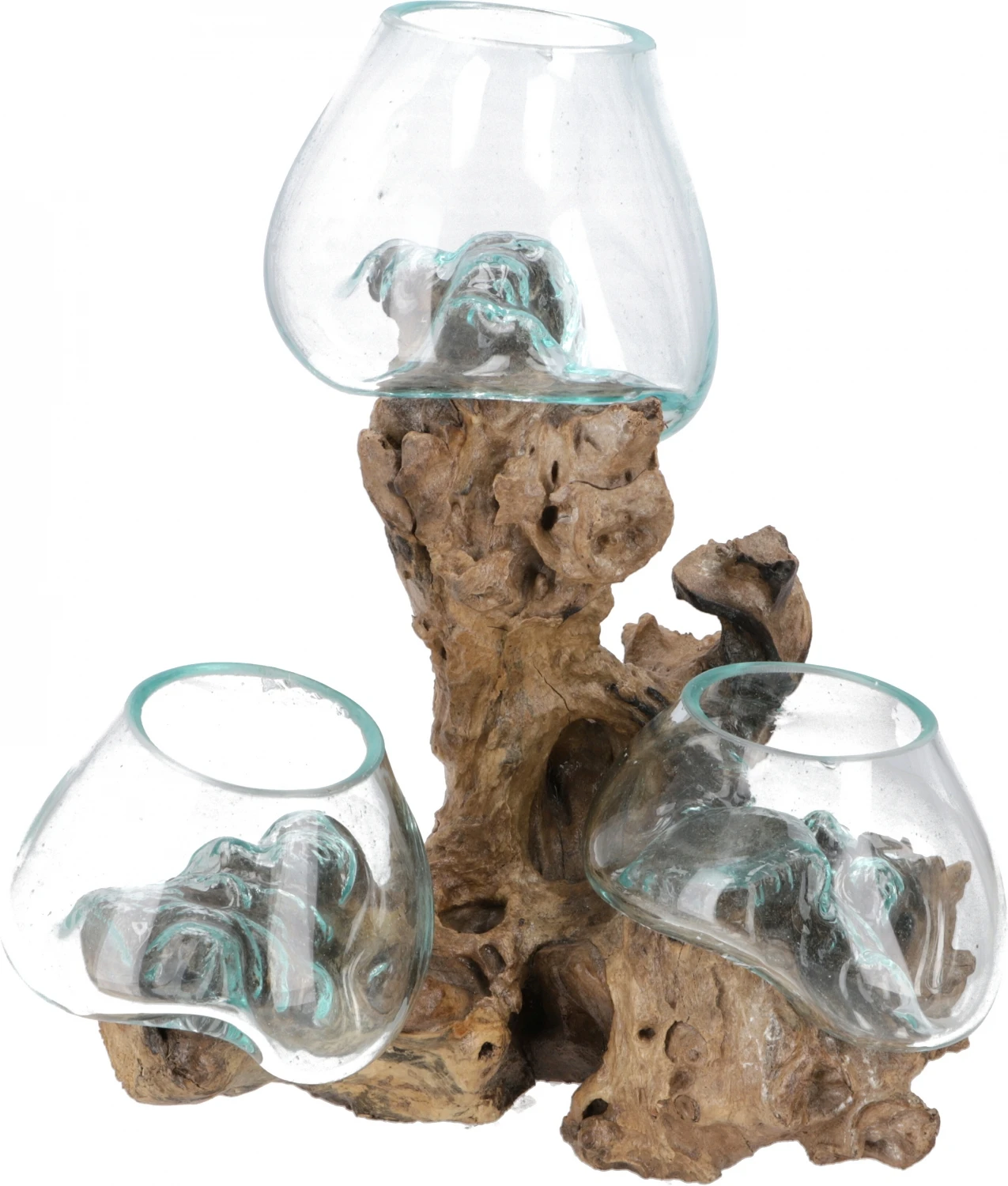 Exotische Wurzelholz Vase Mit Drei Gläsern - 3 *Ø Glas Bis 10 Cm 2 Exotische Wurzelholz Vase Mit Drei Gläsern - 3 *Ø Glas Bis 10 Cm – Bild 2