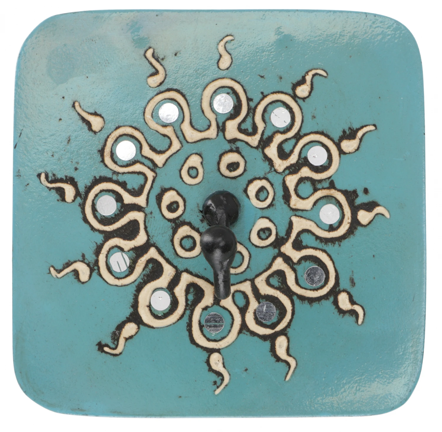 Vintage Kleiderhaken, Garderobenhaken, Schlüsselbrett, Wandhaken `Bagru`-Sonne` 4 Farben - 10x10 Cm 3 Vintage Kleiderhaken, Garderobenhaken, Schlüsselbrett, Wandhaken `Bagru`-Sonne` 4 Farben - 10x10 Cm – Bild 3