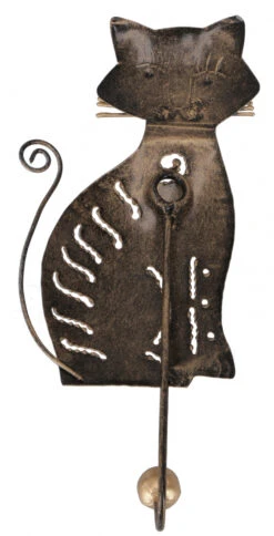 Kleiner Garderobenhaken, Metall Kleiderhaken - Katze 3 - 18x8 Cm -Deko Haus Store 17244 11 2133 1359deko m02 22 16